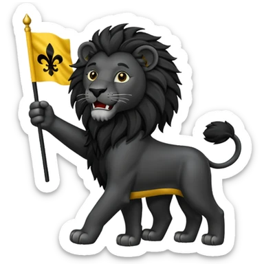 Drapeau flandres lion noir sur fond jaune  sticker