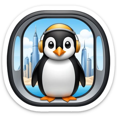 arabic penguin in the plane opposite the twin towers sticker