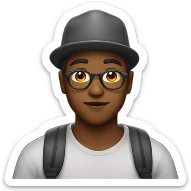 cool boy with hat sticker