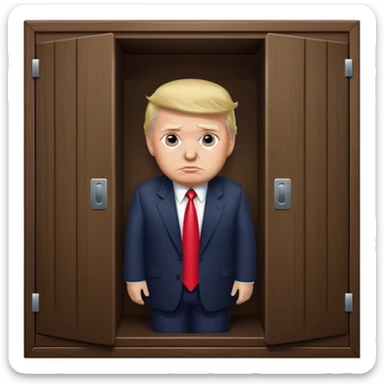 Trump hiding in hotel closet sticker