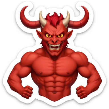 satan head and torso sticker
