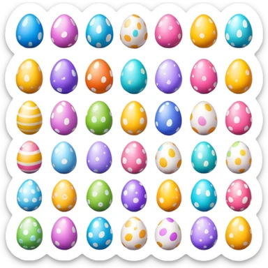 colorful decorated Easter eggs sticker