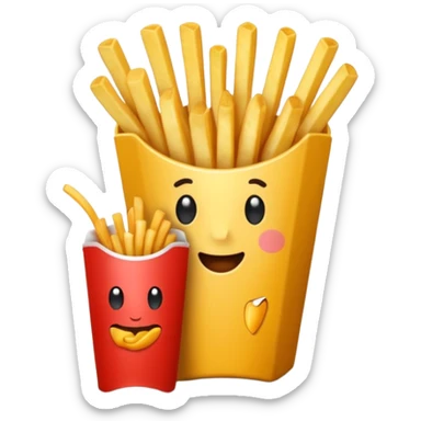 Floppa eating french fries sticker