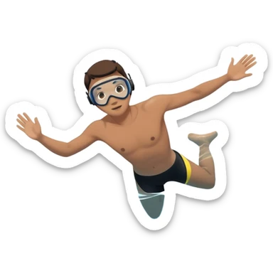 inexperienced determined person diving into a pool of divers, with a pool named confidence... glowing body  in water sticker