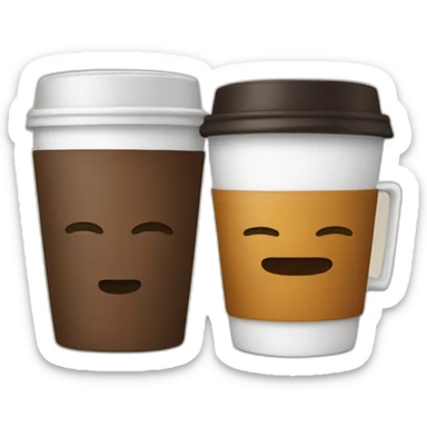two cup coffee and tea sticker