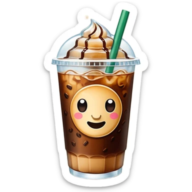Starbuck ice coffee with ice cubes sticker