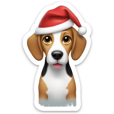 Christmas beagle dog sticker