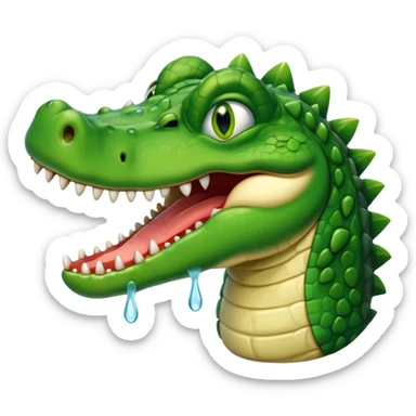 crocodile,crying hysterically sticker