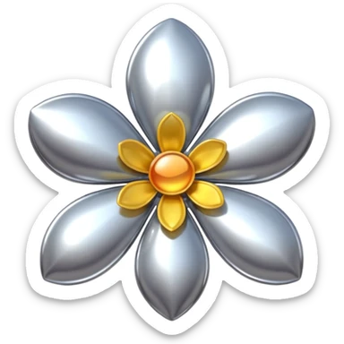 3d puffy petals chrome flower sticker