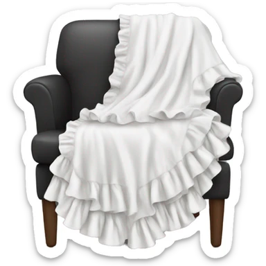 white throw blanket with ruffles sticker