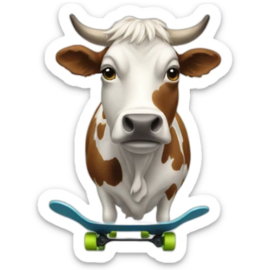 Vache qui fait du skate sticker
