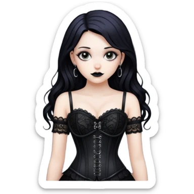 goth heart with a black lace corset sticker