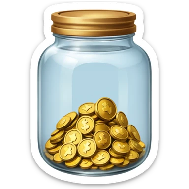 jar with a few coins sticker