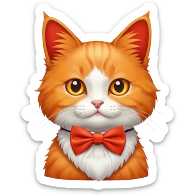 cat wearing a bow tie sticker