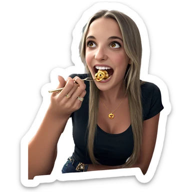 girl enjoying jewelry and food sticker