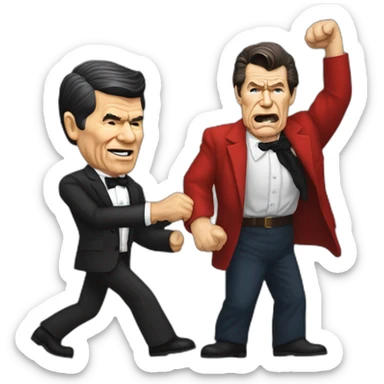 ronald reagan punching karl marx sticker