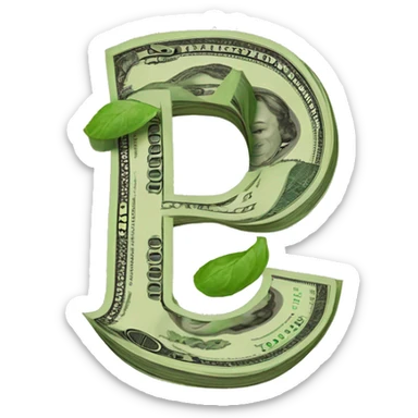 The letter J made of money sticker