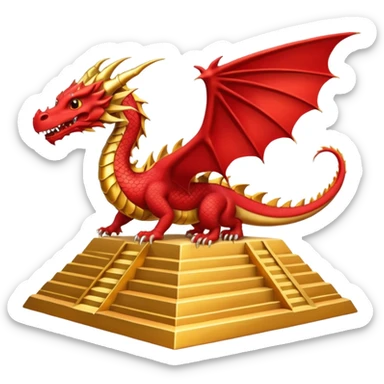 Dragon flying around temples and pyramids  sticker