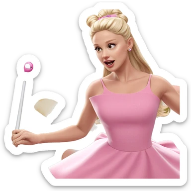 blonde girl in pink dress sticker
