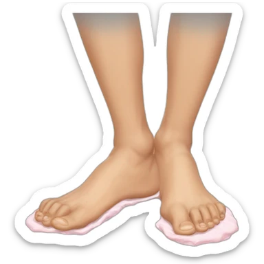 male bare feet soles covered in glue sticker