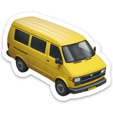 un van jaune qui circule dans le monde sticker