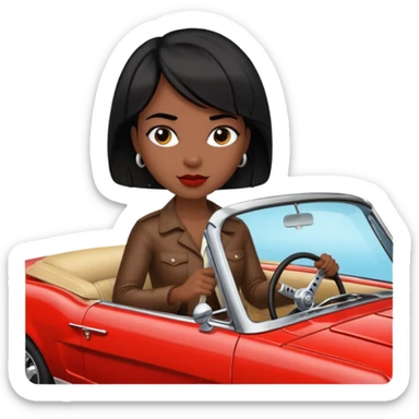 Classic mustang dark women with short hair sticker