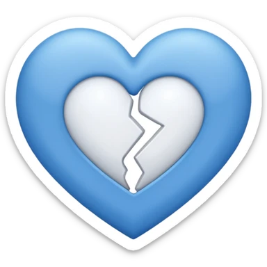 corazon mitad celeste y otra mitad blanco sticker