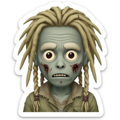 memoji zombie with dreads  sticker