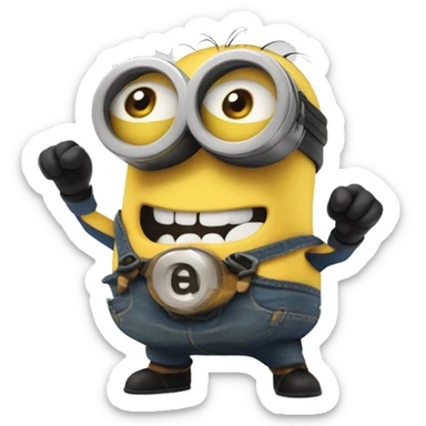 Despicable 4 character mega minion with super speed sticker
