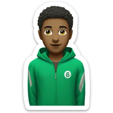 Squid game player in green track suit  sticker