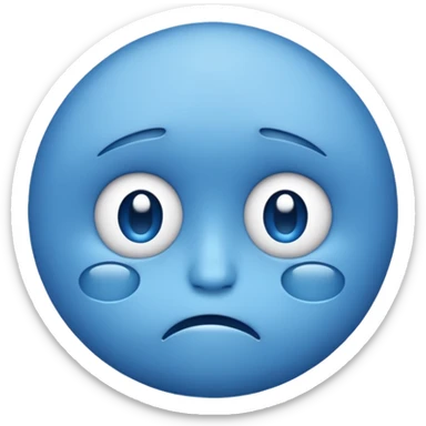 Sad face blue. emoji  sticker