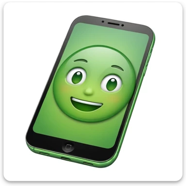 apple style emoji of a smartphone with a green background sticker