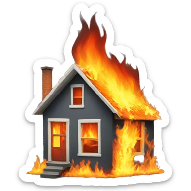 house on fire sticker