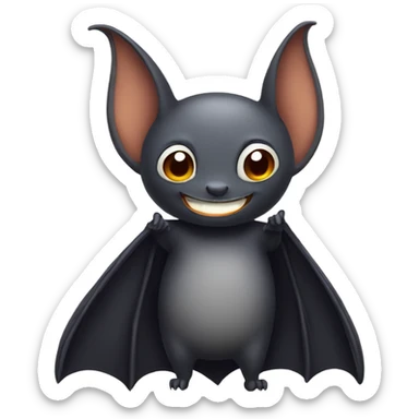 Smiling bat sticker