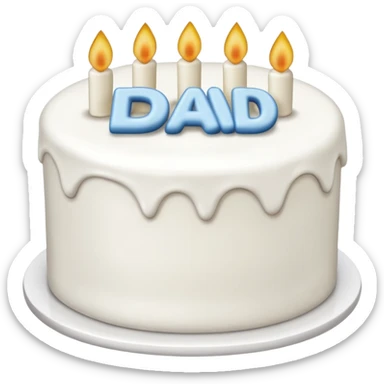 white cake that says best dad with no candles sticker