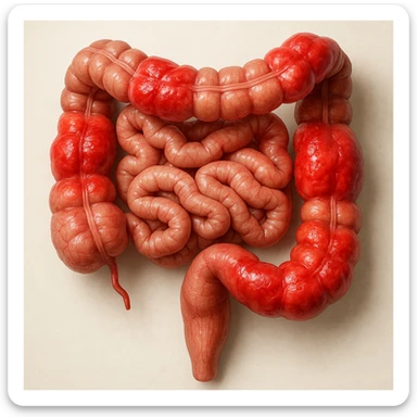 intestino umano anatomico realistico infiammato iperrealistico 4k sticker