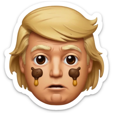 donald trump covered in poop emoji sticker
