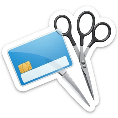 Scissors cutting ID card in half sticker