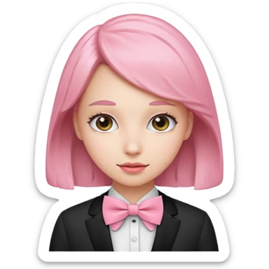 woman with pink bowtie sticker