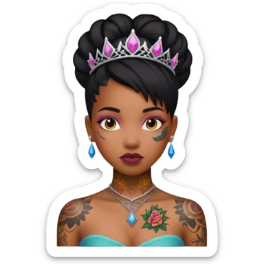 Tattooed princesses black girl sticker