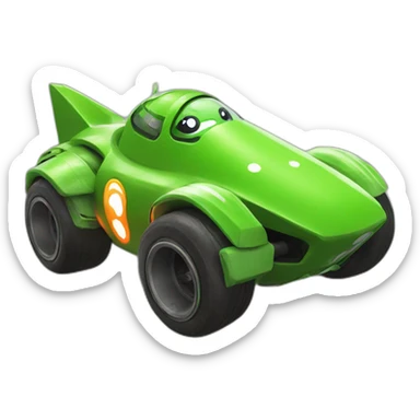 Green Yoshi in a rocket league car sticker