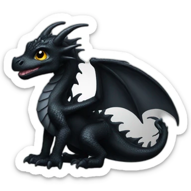 baby black dragon sticker