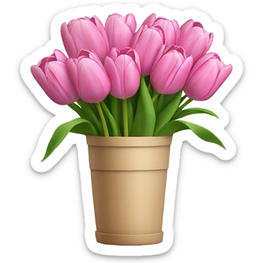 Bouquet tulips pink  sticker