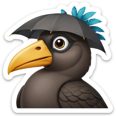Umbrella bird sticker