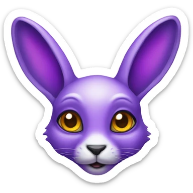 purple anthro alien rabbit with amber eyes sticker