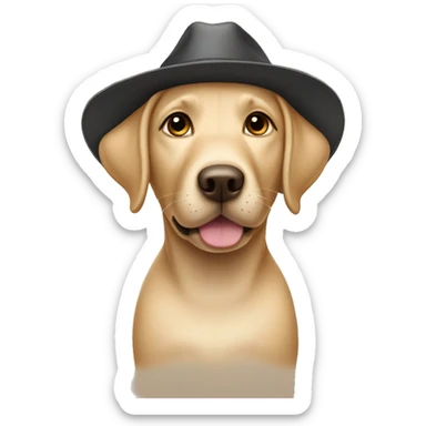 Labrador girl in a hat with ears like Fiona's sticker