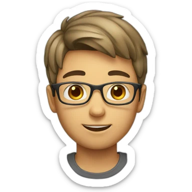 A boy with a glass sticker