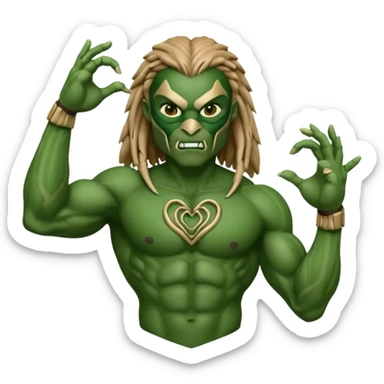 predator from the movie predator making heart sign with hands sticker