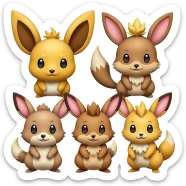 Zeraora-Eevee-Minccino-Dedenne-Buneary-fusion sticker