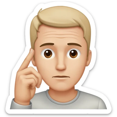 point his index finger at his forehead sticker
